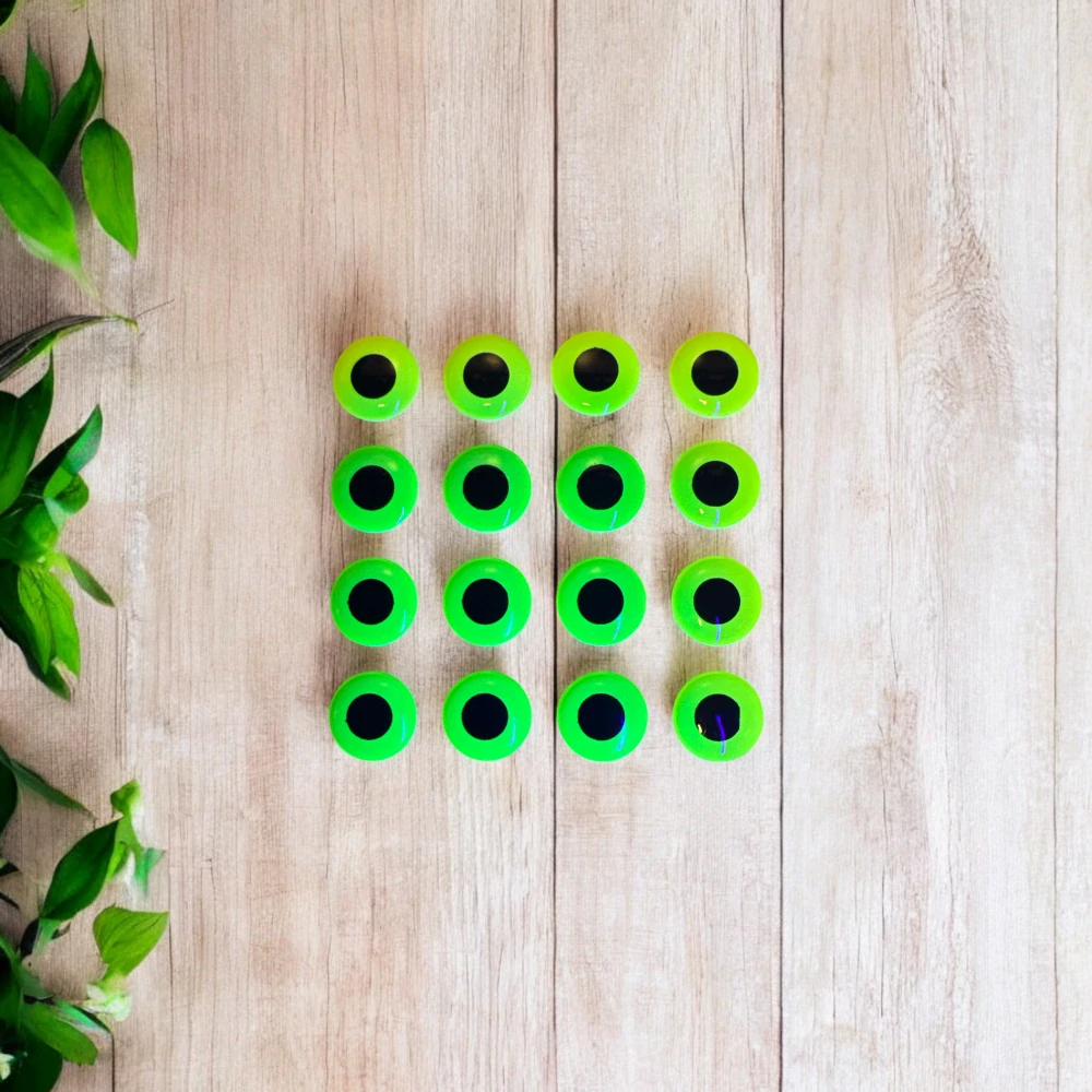 SAMOLEPÍCÍ 3D OČI FLUO LIME 12MM-16KS