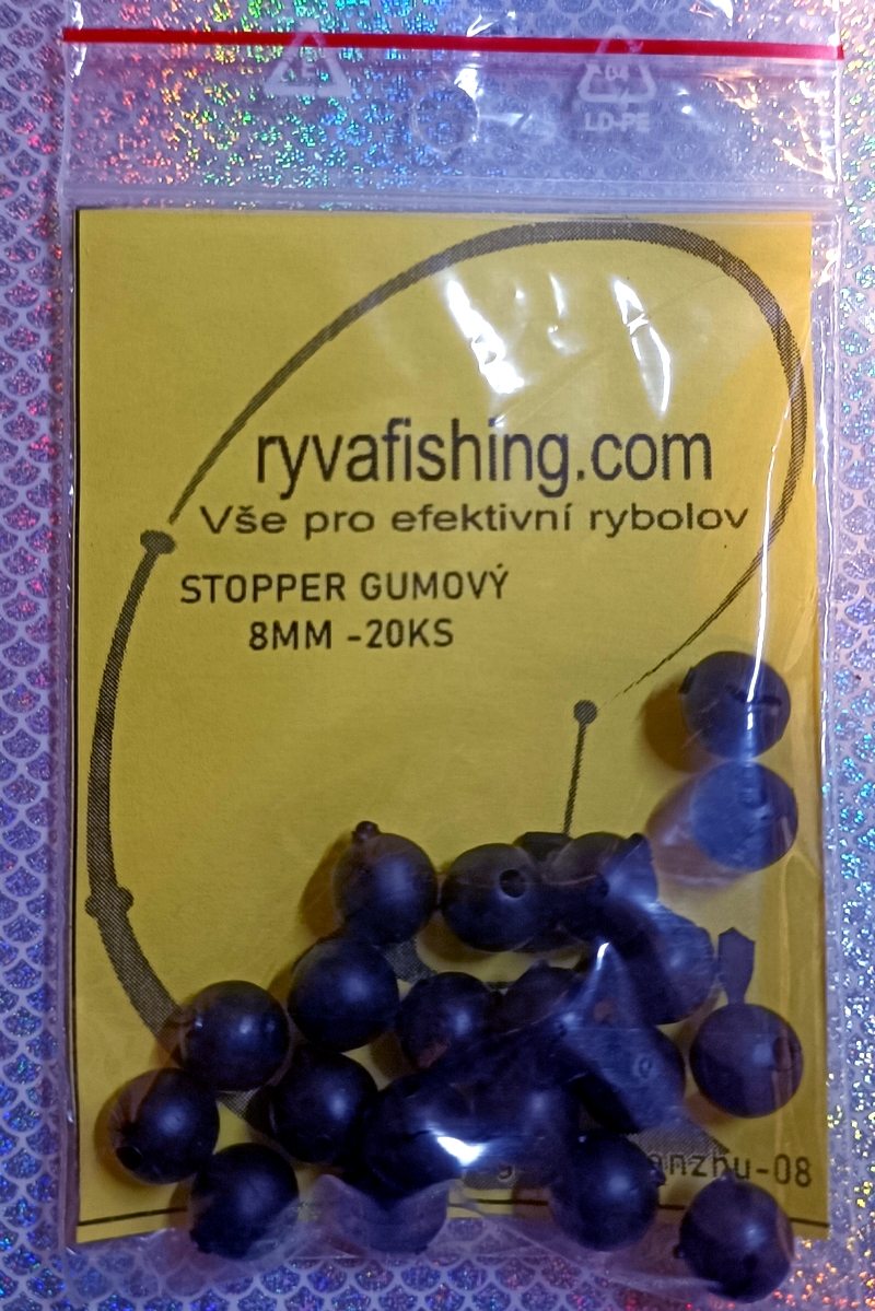 RYVAFISHING-STOPPER GUMOVÝ 8MM -20KS