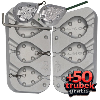 FORMA NA OLOVA GRIPPA 100,120,140G+TRUBIČKY GRÁTIS 50KS