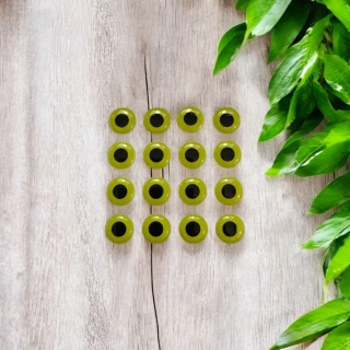 SAMOLEPÍCÍ 3D OČI FLUO LIME 12MM-16KS
